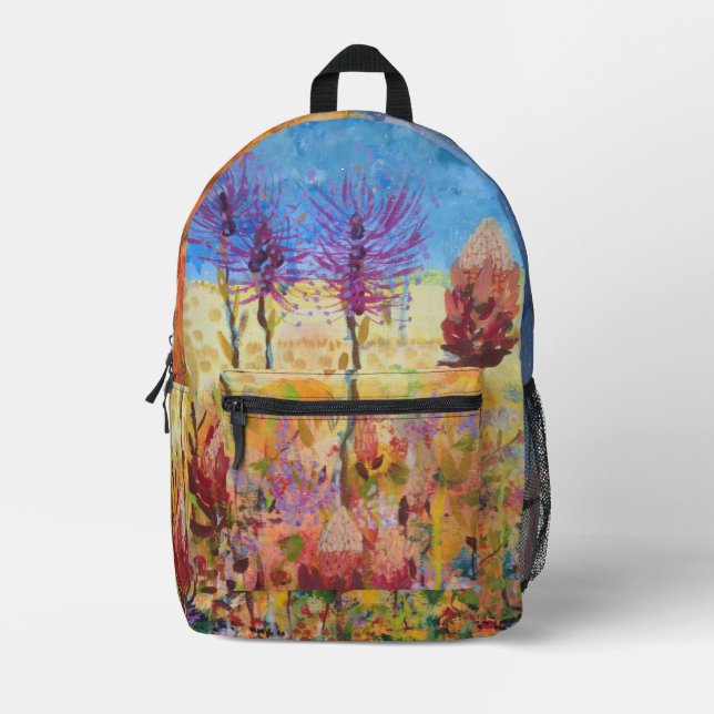 Aussie Wildflowers Printed Backpack (Front)