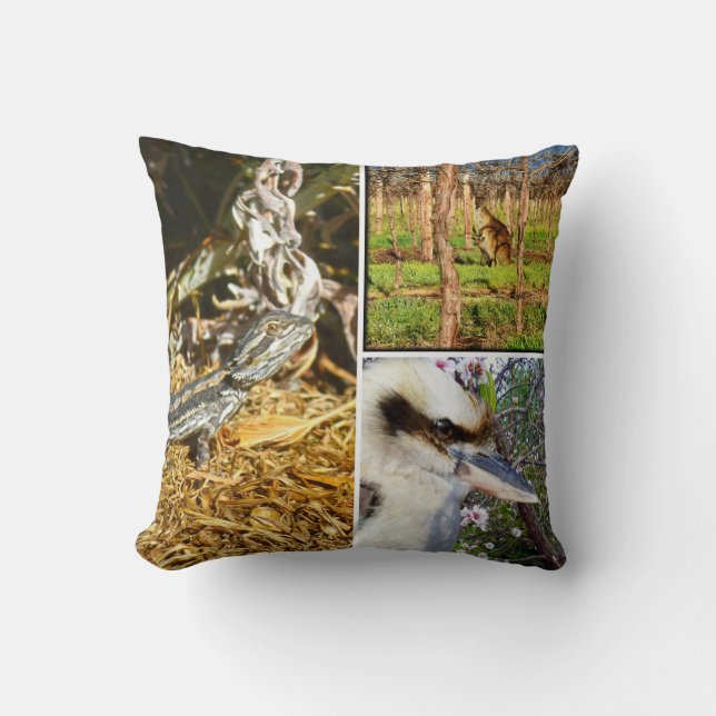 Aussie Wildlife Collage, Cushion (Front)