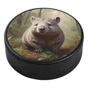 Aussie Wombat In The Aussie Bushland, Hockey Puck