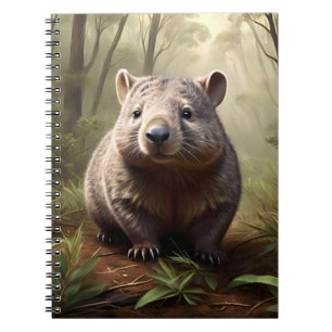 Aussie Wombat In The Aussie Bushland, Notebook