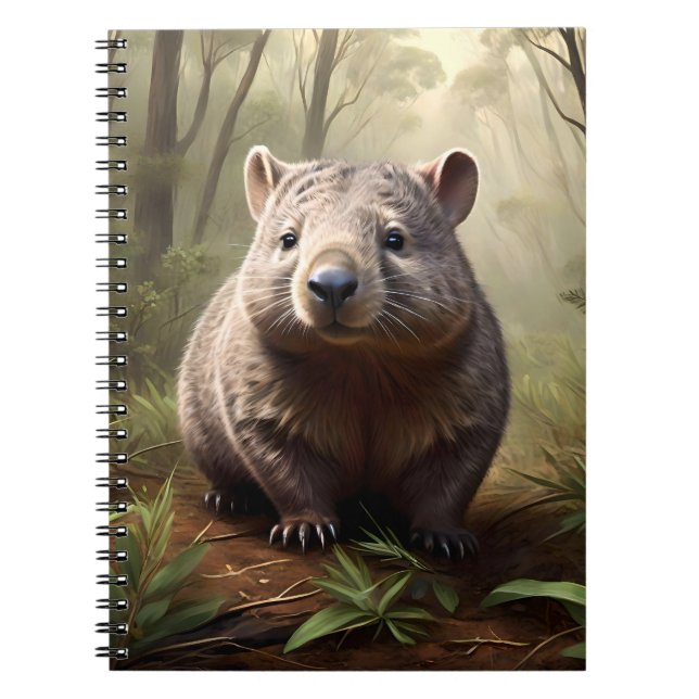 Aussie Wombat In The Aussie Bushland, Notebook (Front)