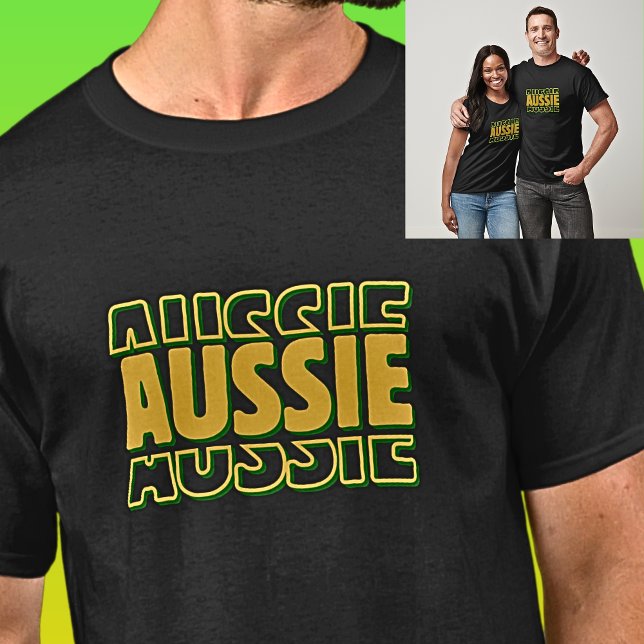 AUSSIE  Word Typography on Dark T-Shirt (Creator Uploaded)