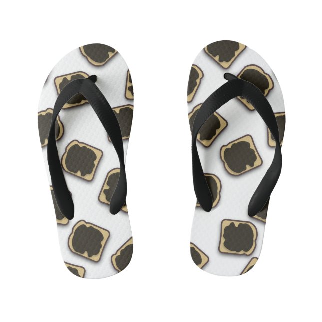 Aussie Yeast Extract on Toast Kid's Flip Flops (Footbed)