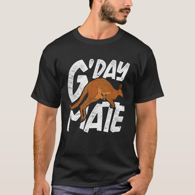 Aussie Zoo Animal  G Day Mate  Australia Kangaroo T-Shirt (Front)