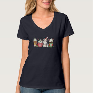 Aussiedoodle Coffee Latte Winter Christmas Dog Mum T-Shirt