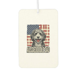 Aussiedoodle Dad Patriotic Vintage Dog Shirt Desig Car Air Freshener
