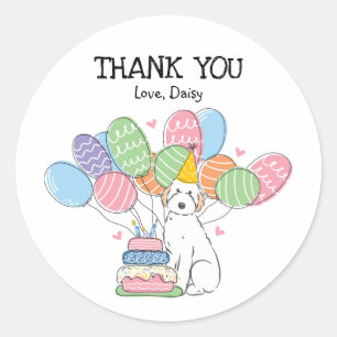 Aussiedoodle Dog Birthday Party Favour Tags Sticke