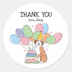 Aussiedoodle Dog Birthday Party Favour Tags Sticke