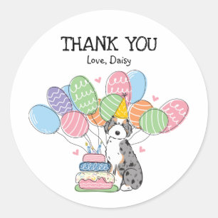 Aussiedoodle Dog Birthday Party Favour Tags Sticke