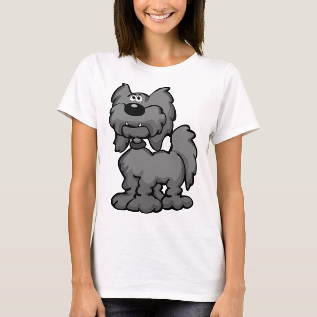 Aussiedoodle Dog Cartoon T-Shirt (Front)