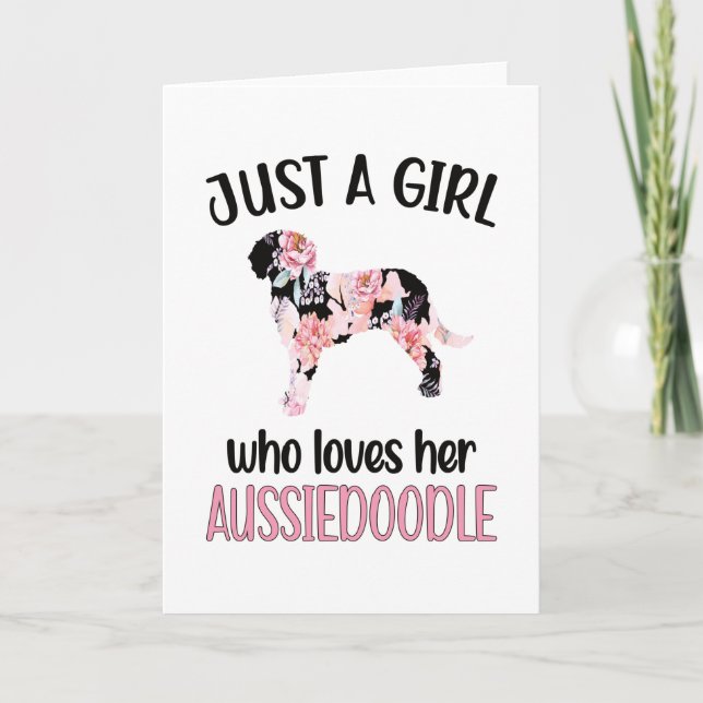 Aussiedoodle Dog Girl Dog Lover Aussiedoodle Mom Card (Front)