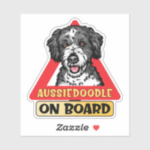 Aussiedoodle On Board Doodle Dog Red Traffic Sign