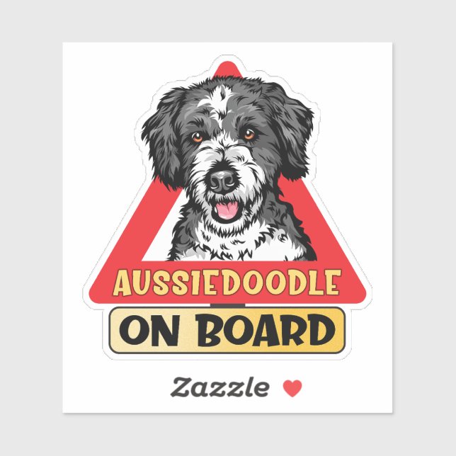 Aussiedoodle On Board Doodle Dog Red Traffic Sign (Sheet)