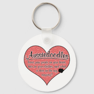 Aussiedoodle Paw Prints Dog Humour Key Ring