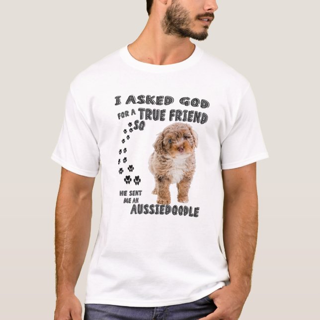 Aussiedoodle Quote Mum, Aussiepoo Dad, Cute Aussie T-Shirt (Front)