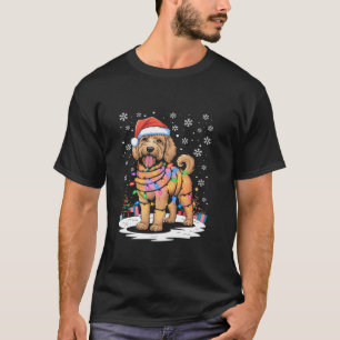 Aussiedoodle Small Dog Christmas Light Xmas Dad Mo T-Shirt