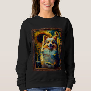 Aussiepom Painting Sunflower Flower Mom Women Flor Sweatshirt