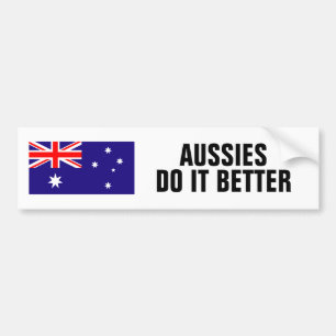 Aussies do it better flag funny Australian flag Bumper Sticker