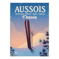 Aussois Auvergne-Rhône-Alpes France ski poster