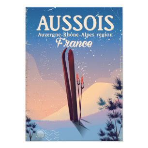 Aussois Auvergne-Rhône-Alpes France ski poster
