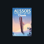 Aussois Auvergne-Rhône-Alpes France ski poster Canvas Print<br><div class="desc">Aussois Auvergne-Rhône-Alpes France vintage style classic ski poster print of the French landscape.</div>