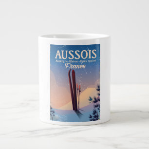 Aussois Auvergne-Rhône-Alpes France ski poster Large Coffee Mug