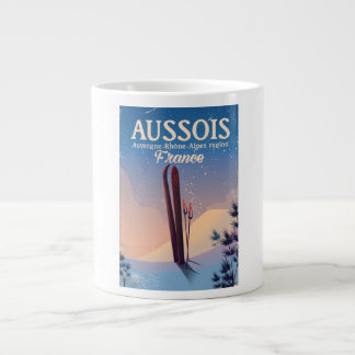 Aussois Auvergne-Rhône-Alpes France ski poster Large Coffee Mug