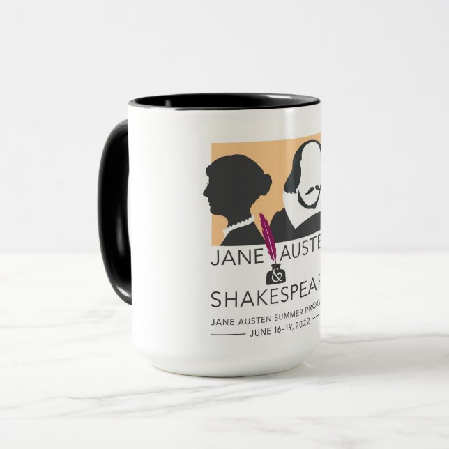 Austen and Shakespeare Mug (Front Left)