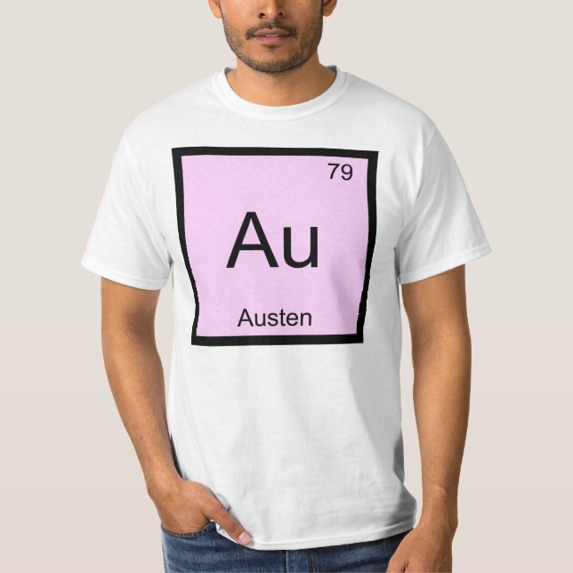 Austen Name Chemistry Element Periodic Table T-Shirt (Front)