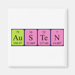 Austen periodic table name magnet