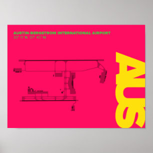 Austin Airport (AUS) Diagram Poster