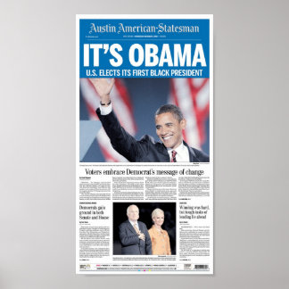 Austin American-Statesman Election Day Front Page Poster