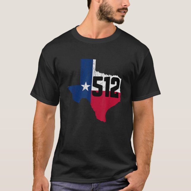 Austin Area Code 512 Texas Phone Number Gift T-Shirt (Front)