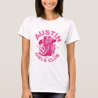 austin bachelorette party cowboy boots pink T-Shirt