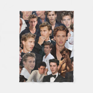 austin butler photo collage fleece blanket