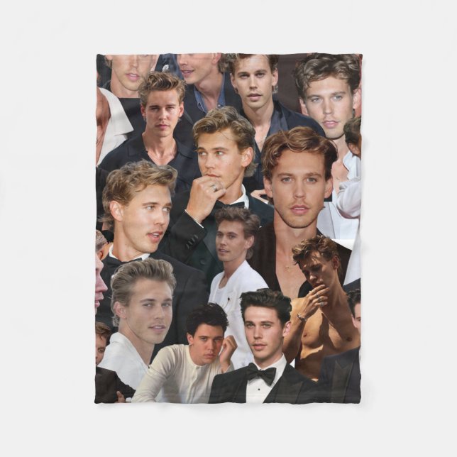 austin butler photo collage  fleece blanket (Front)