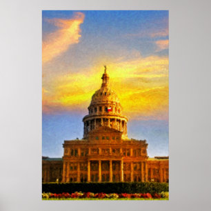 Austin Capitol Sunset Print