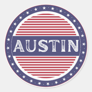 Austin City Pride Emblem – American Identity Classic Round Sticker