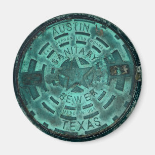 Austin City Texas Manhole Cover Magnet