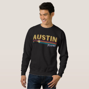 Austin City Texas Vintage Distressed Retro Stripe Sweatshirt