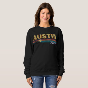 Austin City Texas Vintage Distressed Retro Stripe Sweatshirt