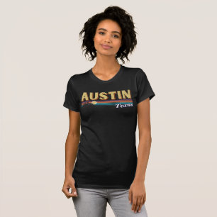 Austin City Texas Vintage Distressed Retro Stripe T-Shirt