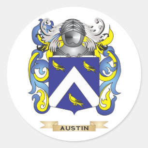 Austin Coat of Arms (Family Crest) Classic Round Sticker