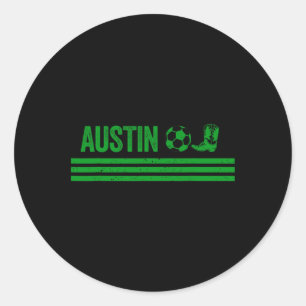 Austin Cowboy Boot Footll Club  Classic Round Sticker
