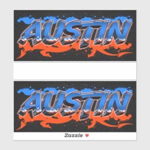 Austin First Name Graffiti Sticker