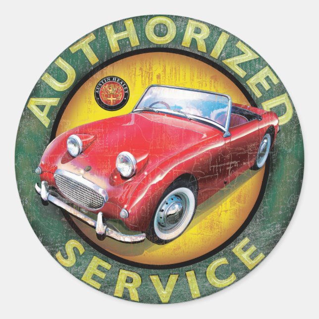 Austin Healey Frog eye sprite Classic Round Sticker (Front)