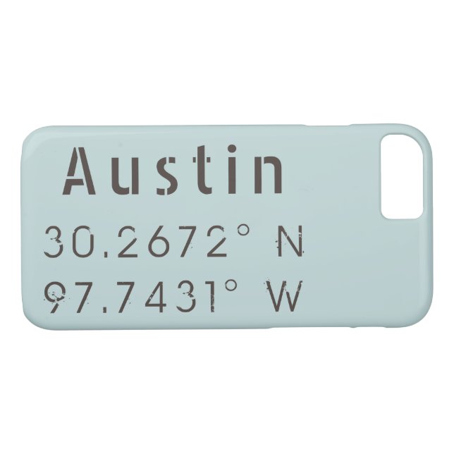 Austin Latitude Longitude Case-Mate iPhone Case (Back (Horizontal))