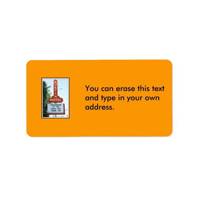 Austin Motel, Address Label (Front)