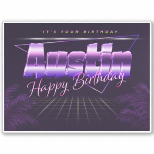 Austin Name First Name pura retro Sticker Birthday