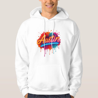 Austin Neon Street Art & Poster Design Hoodie